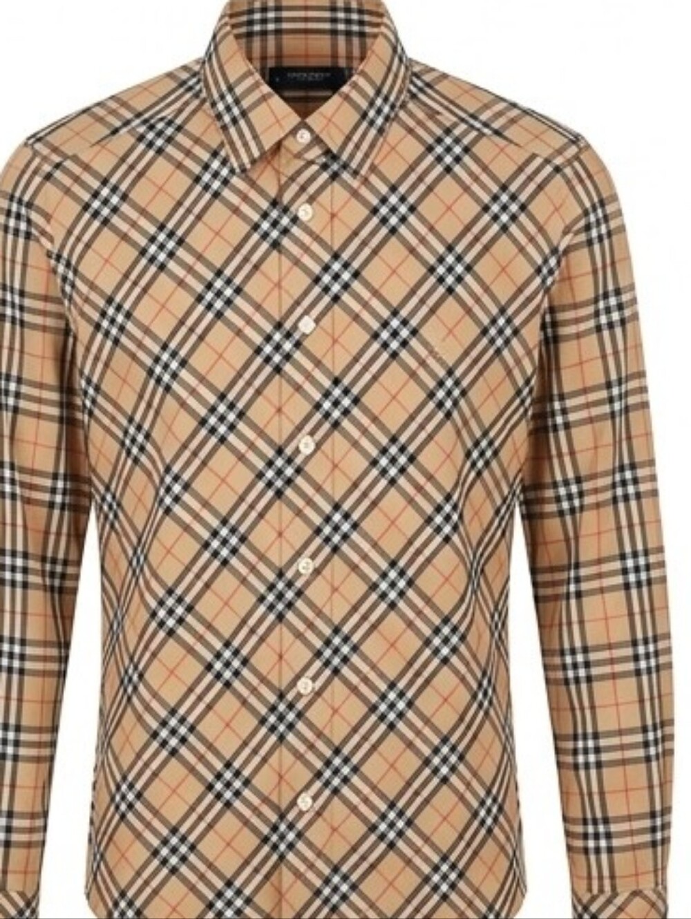 Burberry Classic Beige Plaid Button-Down Shirt - Picture 3 of 4